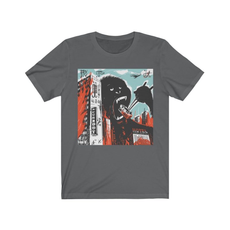 Gorilla Kaiju Destroying The City - Unisex Jersey Short Sleeve Tee - Image 8