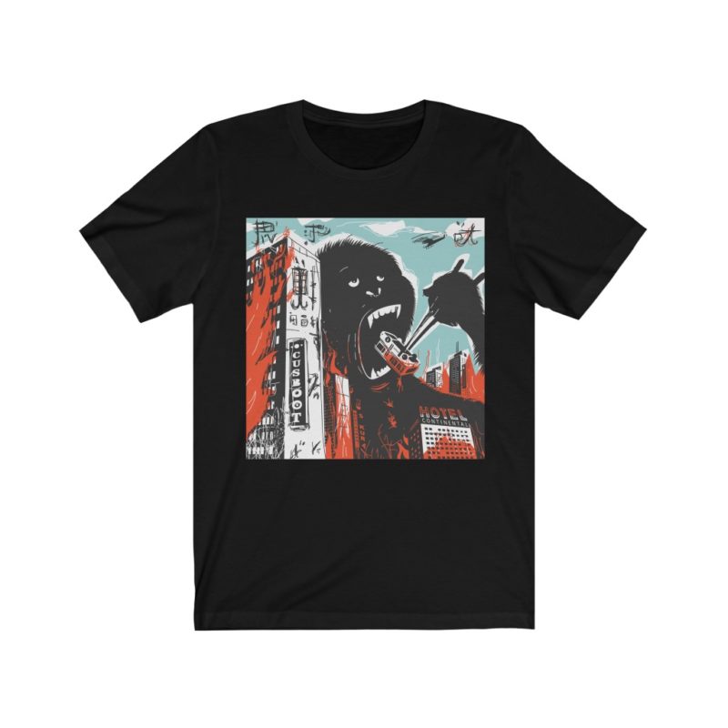 Gorilla Kaiju Destroying The City - Unisex Jersey Short Sleeve Tee - Image 4