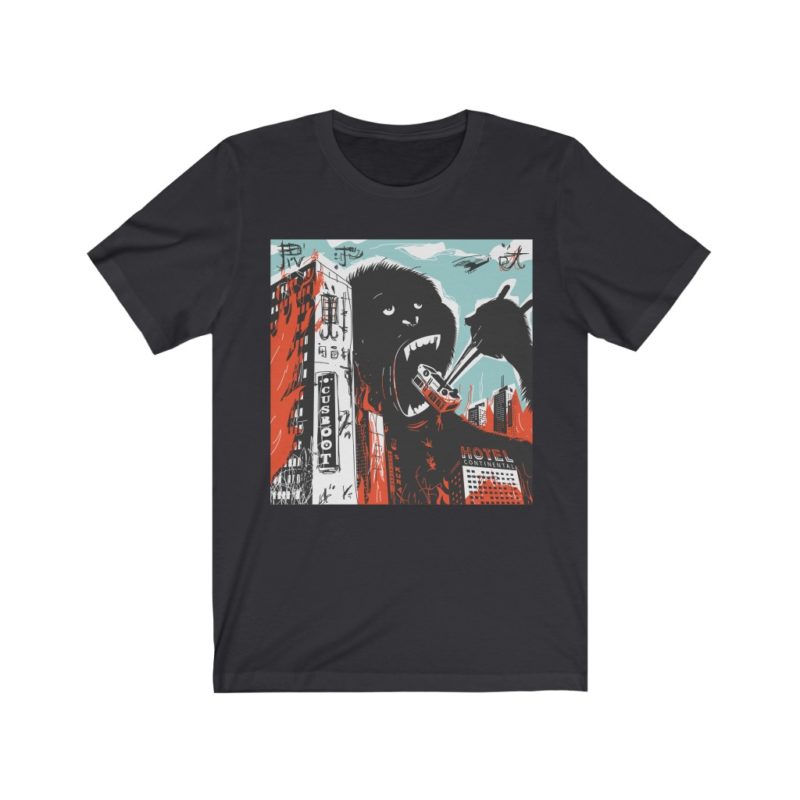 Gorilla Kaiju Destroying The City - Unisex Jersey Short Sleeve Tee - Image 6