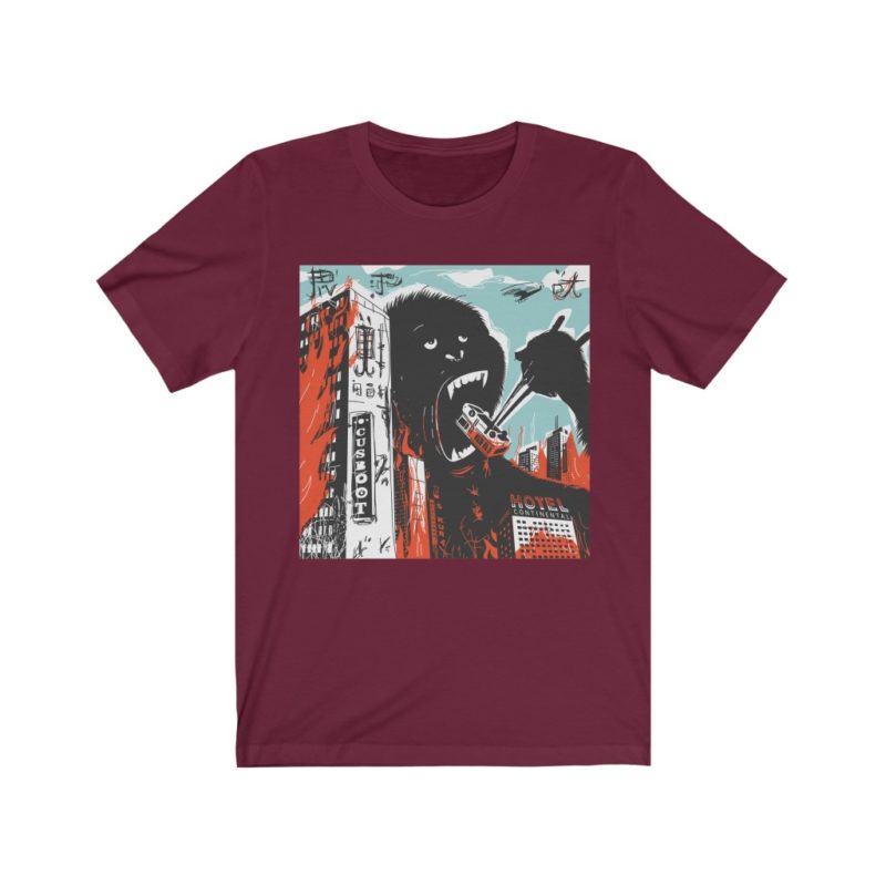 Gorilla Kaiju Destroying The City - Unisex Jersey Short Sleeve Tee - Image 10