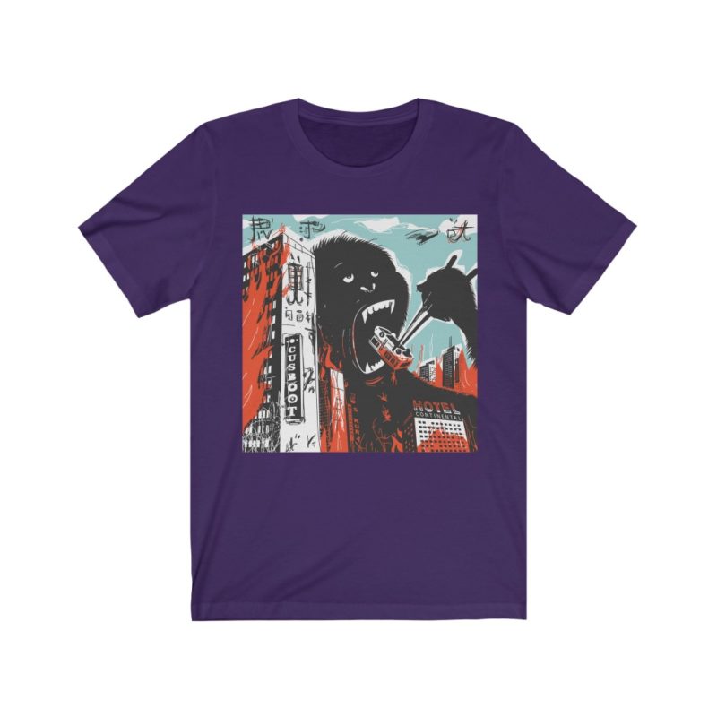 Gorilla Kaiju Destroying The City - Unisex Jersey Short Sleeve Tee - Image 9