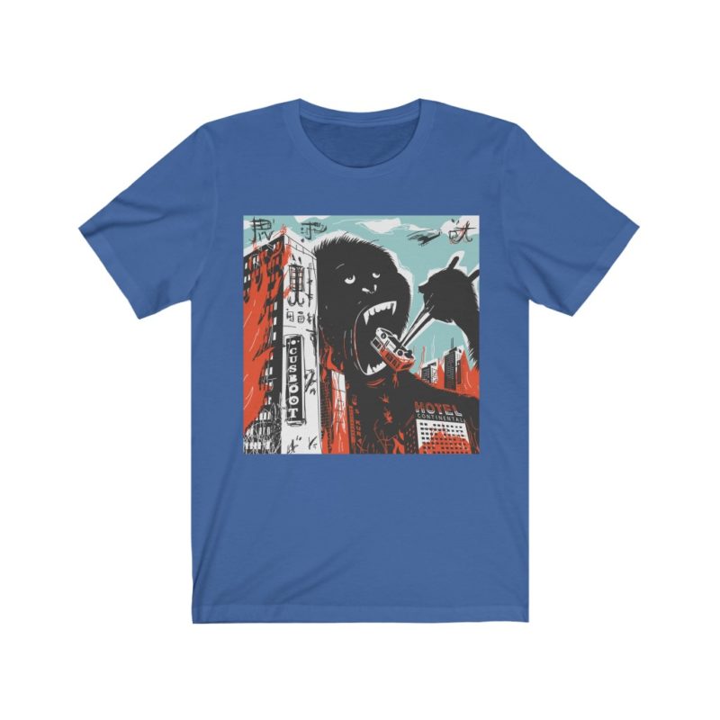 Gorilla Kaiju Destroying The City - Unisex Jersey Short Sleeve Tee - Image 7