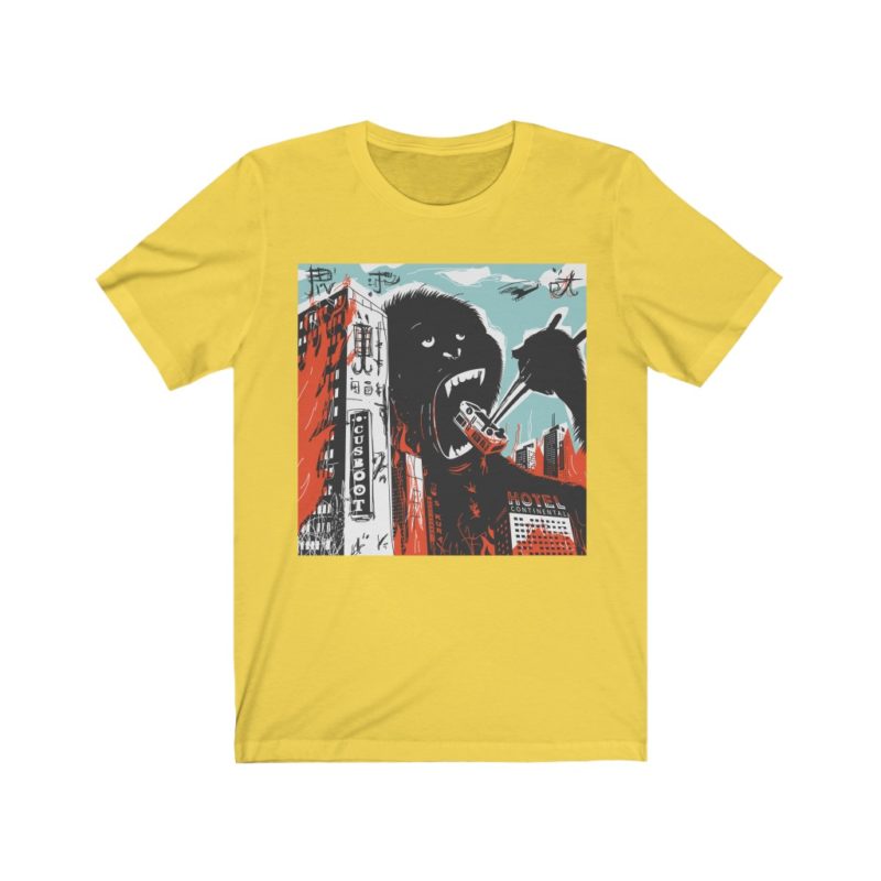 Gorilla Kaiju Destroying The City - Unisex Jersey Short Sleeve Tee - Image 5