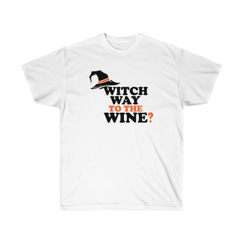 Witch Way To The Wine? - Unisex Ultra Cotton Tee - Image 3