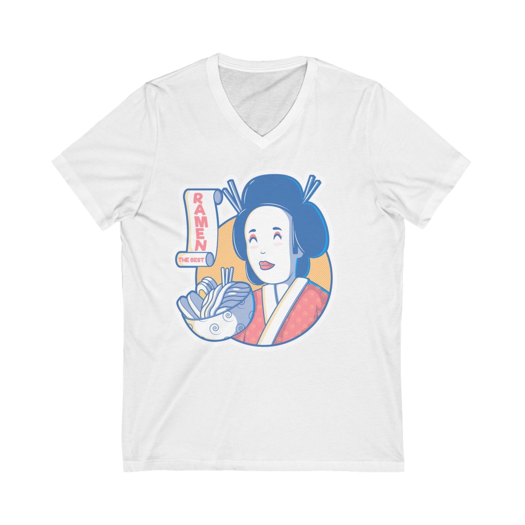 Geisha Glance Unisex Short Sleeve V-Neck T-Shirt