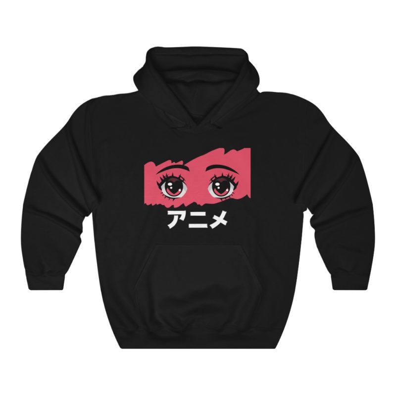 Anime in Japanese text - Unisex Heavy Blend™ Hooded Sweatshirt