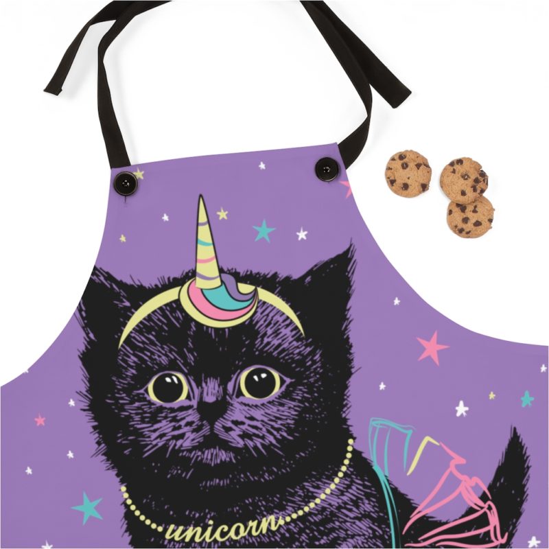 Black Unicorn Cat Apron - Image 3