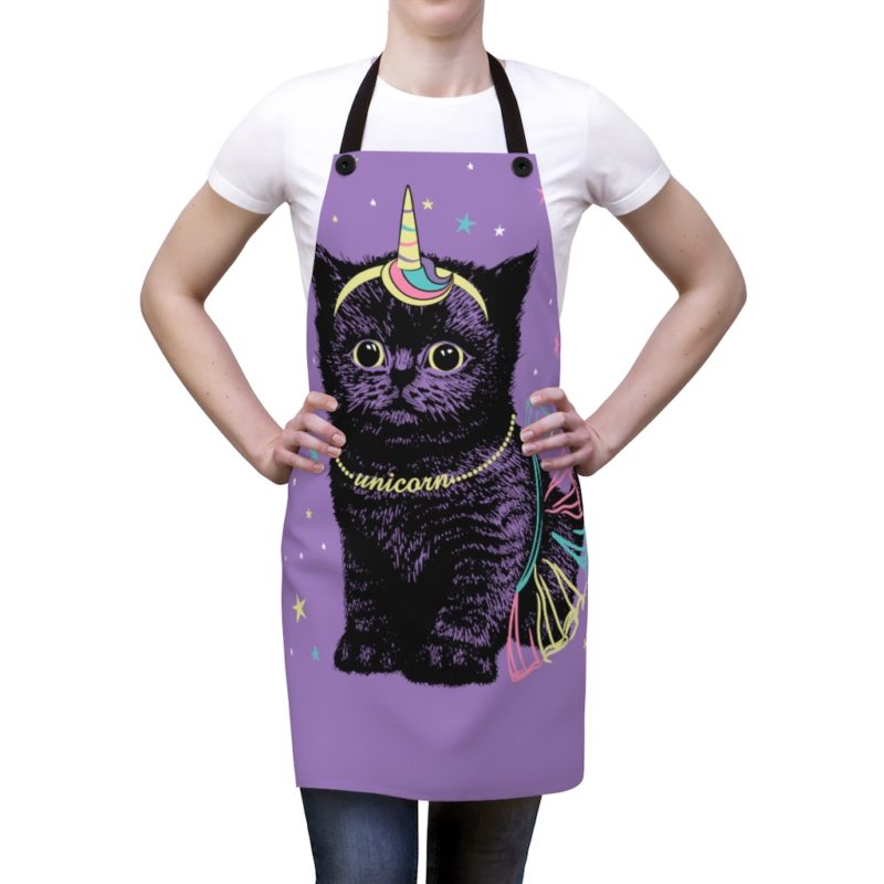 Black Unicorn Cat Apron - Image 4