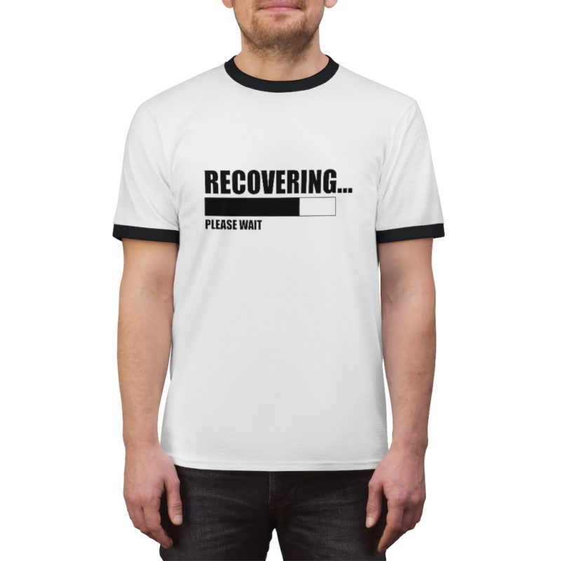 Recovering...Please Wait - Unisex Ringer Tee - Image 2