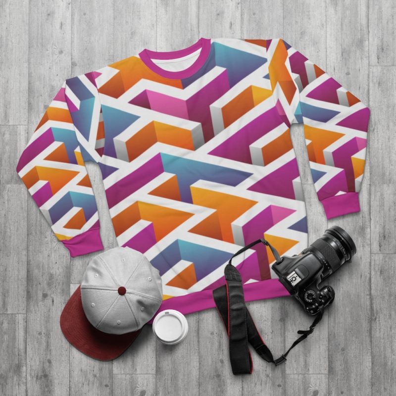 Colorful isometric maze - Unisex Sweatshirt - Image 3