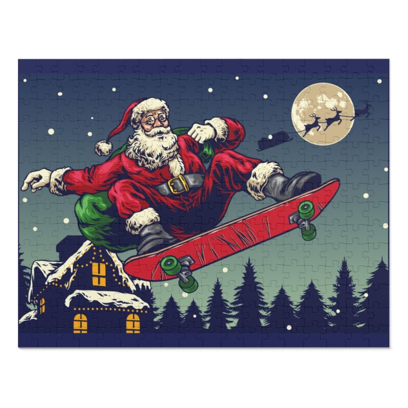 Santa Claus on a skateboard - Jigsaw Puzzle (252 Piece)