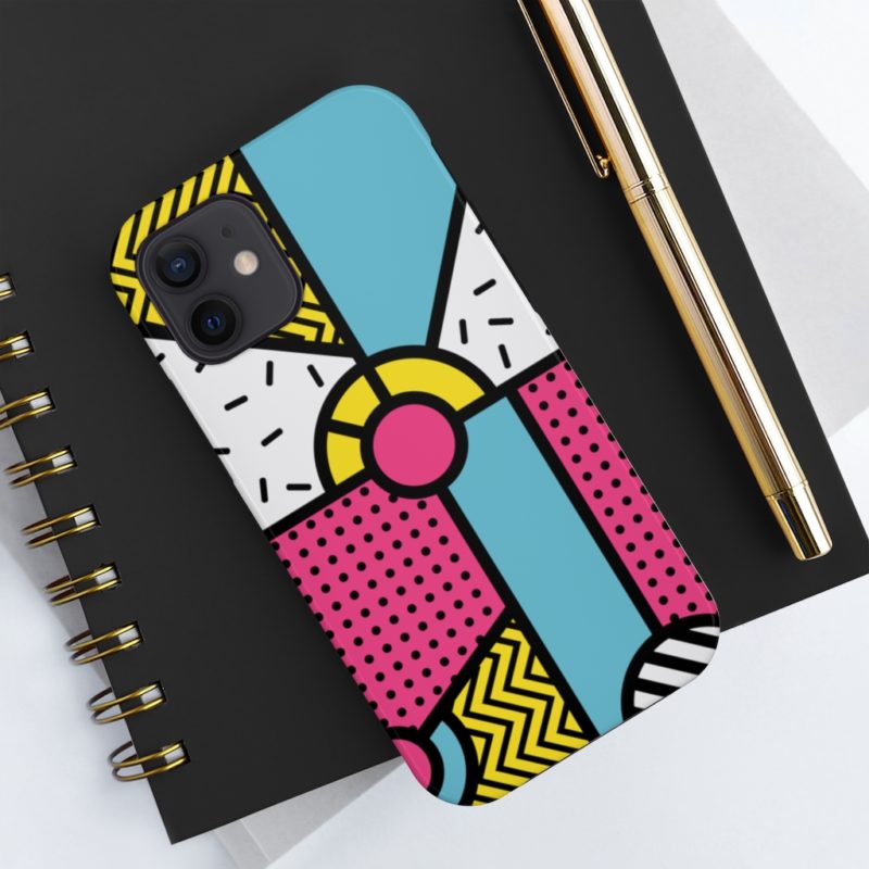 Multicolor Neo Memphis Art Design Case Mate Tough Phone Case - Image 2