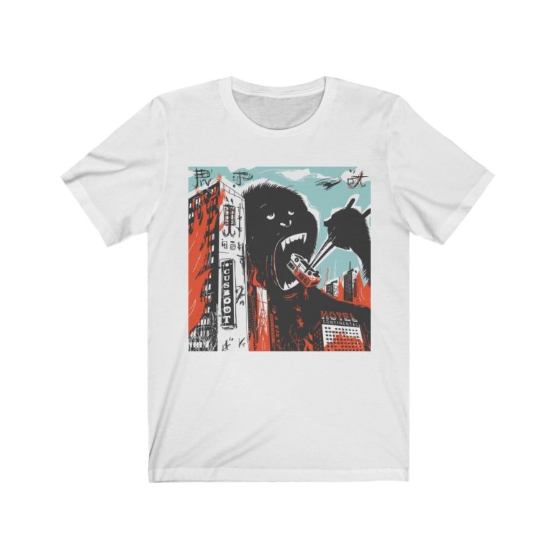 Gorilla Kaiju Destroying The City - Unisex Jersey Short Sleeve Tee - Image 12