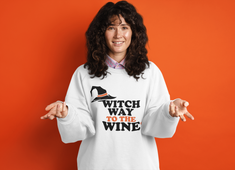 Witch Way To The Wine? - Unisex Heavy Blend™ Crewneck Sweatshirt - Image 2