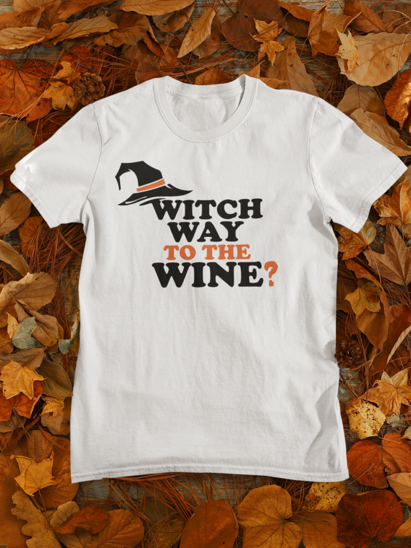 Witch Way To The Wine? - Unisex Ultra Cotton Tee - Image 2
