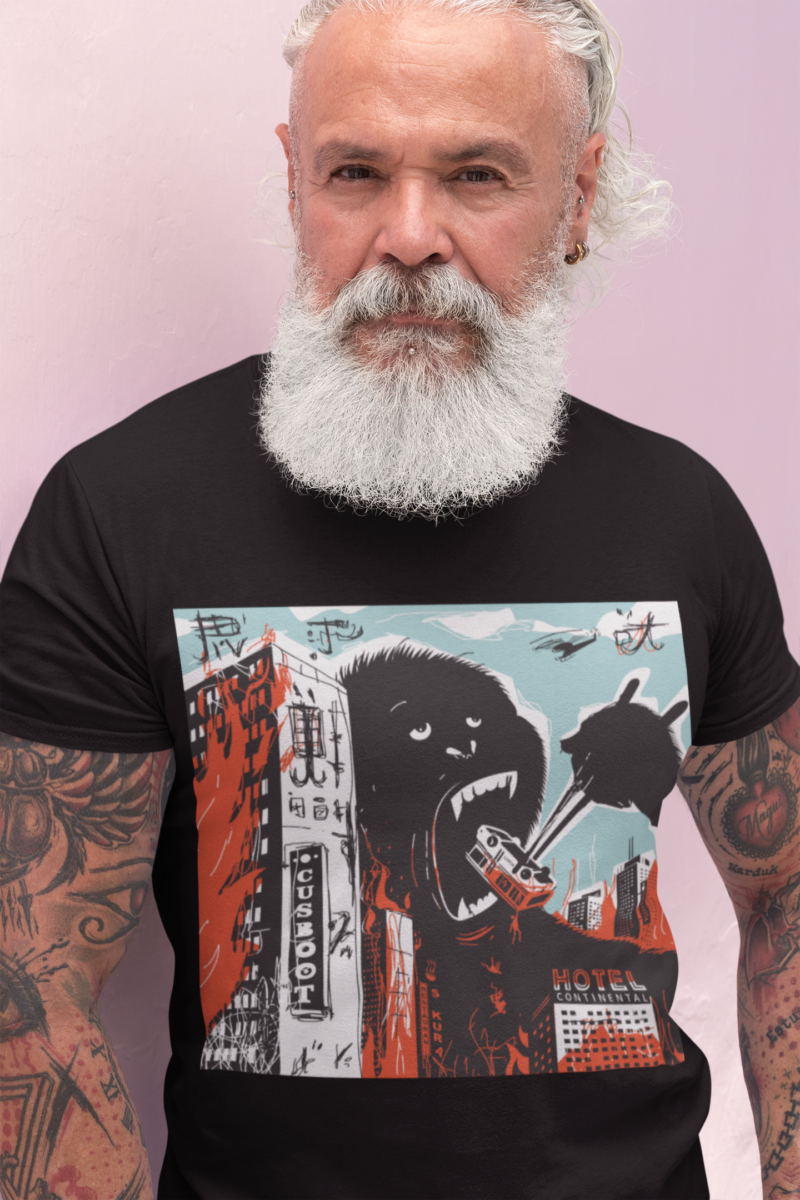 Gorilla Kaiju Destroying The City - Unisex Jersey Short Sleeve Tee - Image 3