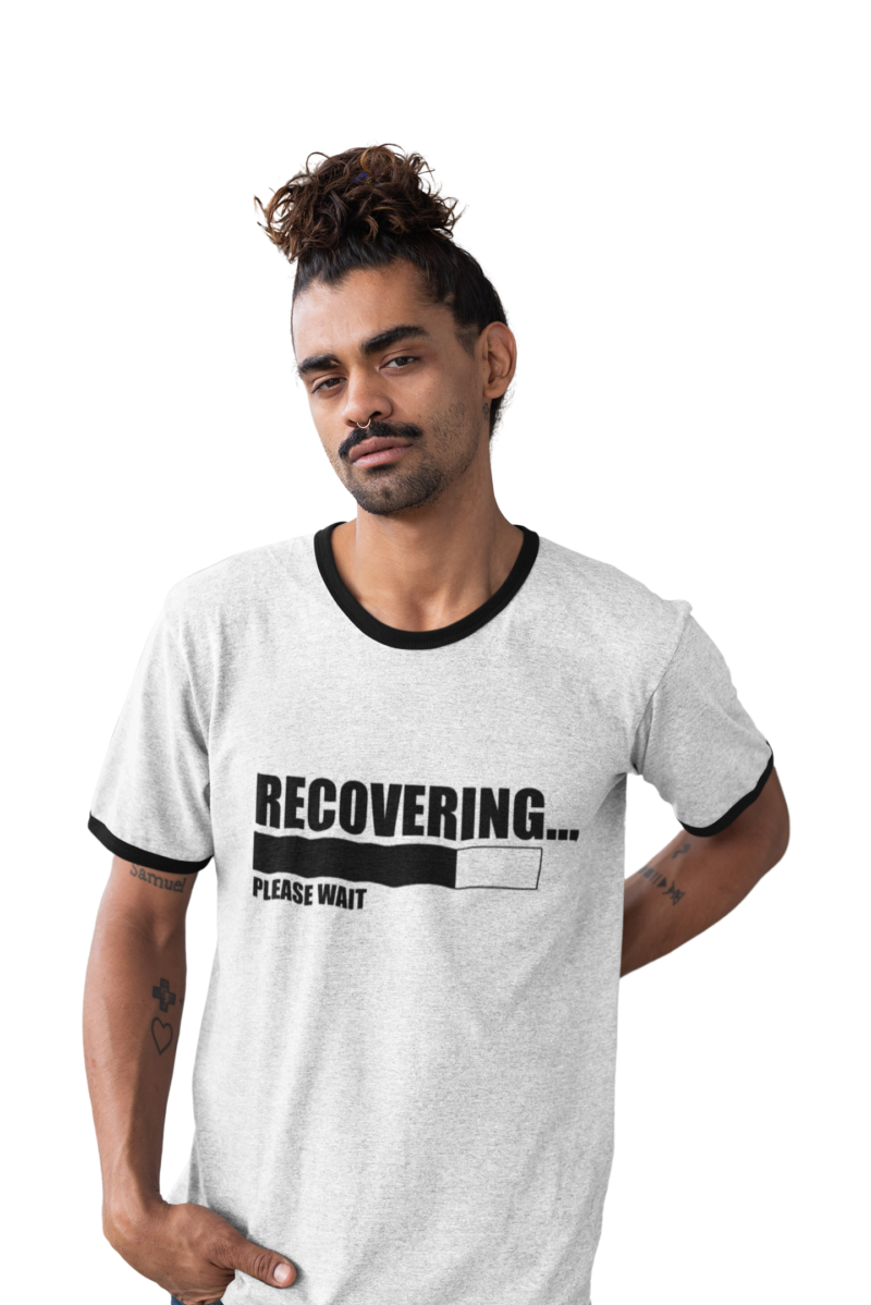 Recovering...Please Wait - Unisex Ringer Tee - Image 8