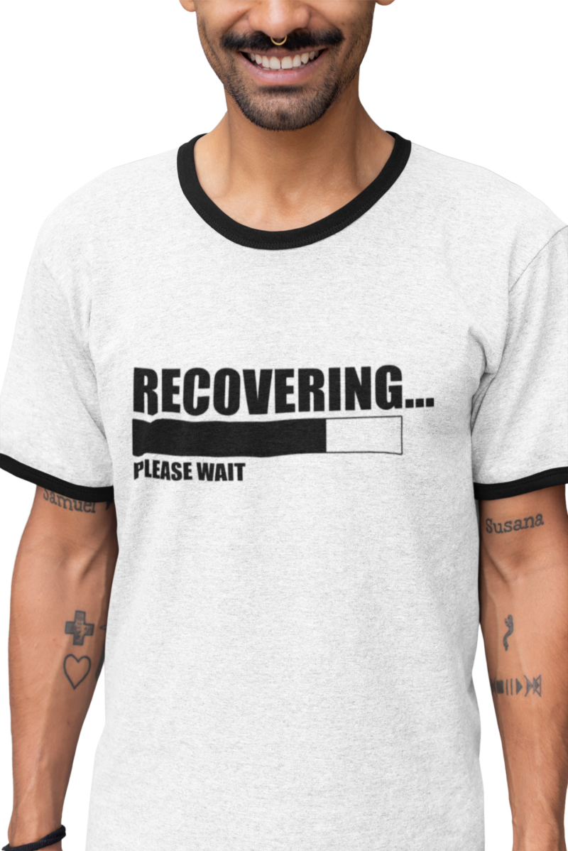 Recovering...Please Wait - Unisex Ringer Tee - Image 9