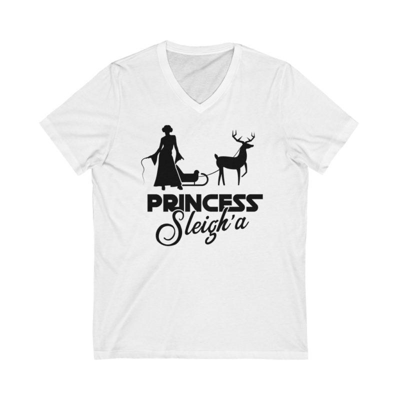 Princess Sleigh-A Christmas Unisex Jersey Short Sleeve V-Neck Tee