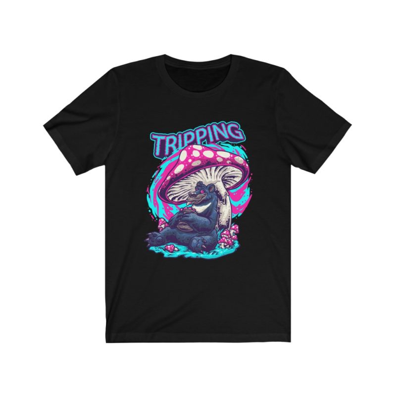 Tripping Bear Under A Shroom - Unisex Jersey Short Sleeve Tee - Image 3