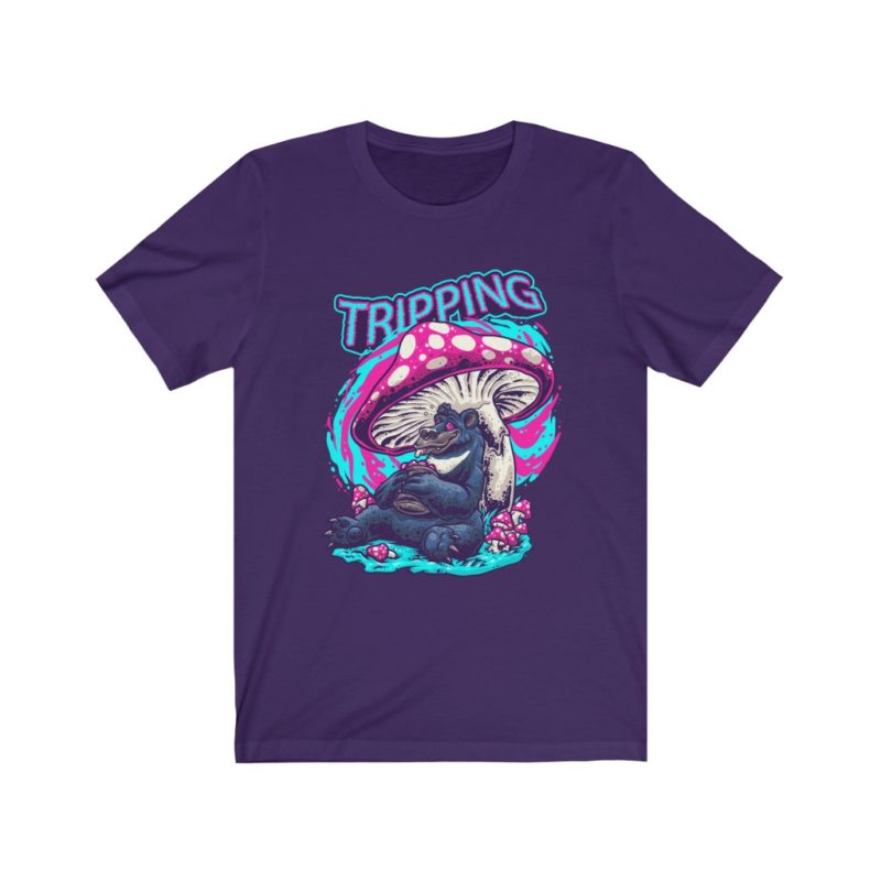 Tripping Bear Under A Shroom - Unisex Jersey Short Sleeve Tee