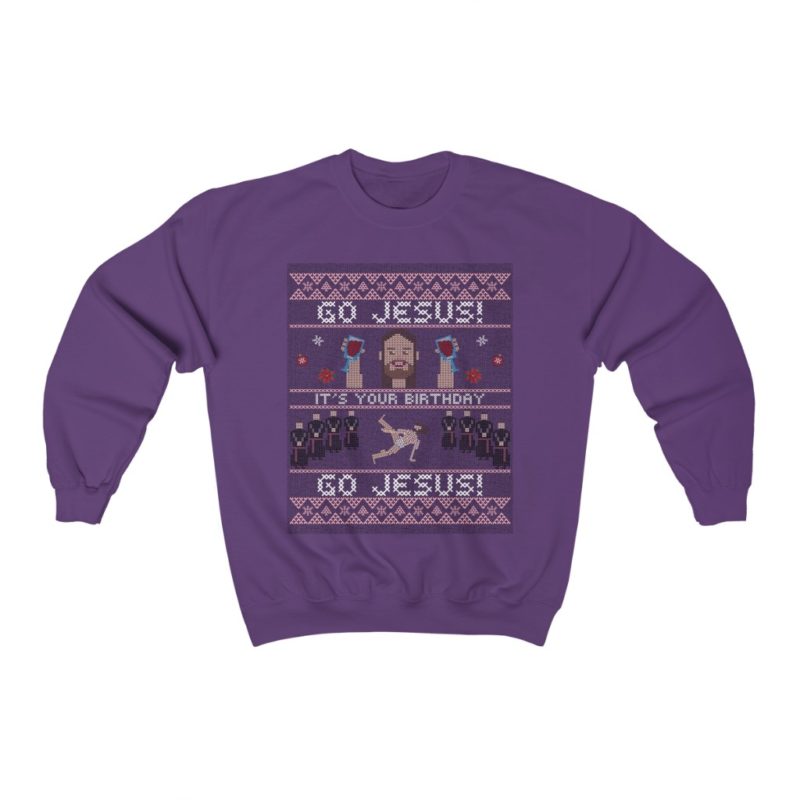 Go Jesus, it's your birthday - Unisex Heavy Blend™ Crewneck Sweatshirt - Image 3