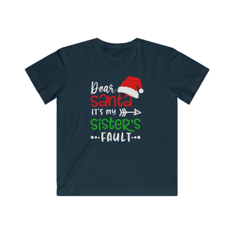 Dear Santa, it's my sister's fault -Kids Fine Jersey Tee - Image 2