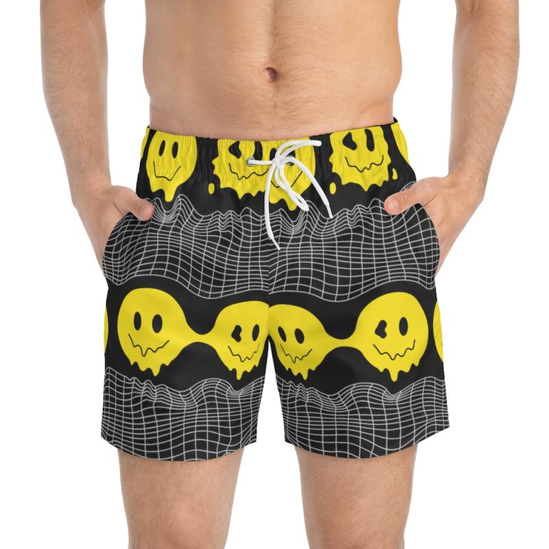 Trippy Melted Happy Faces - Swim Trunks - Image 3