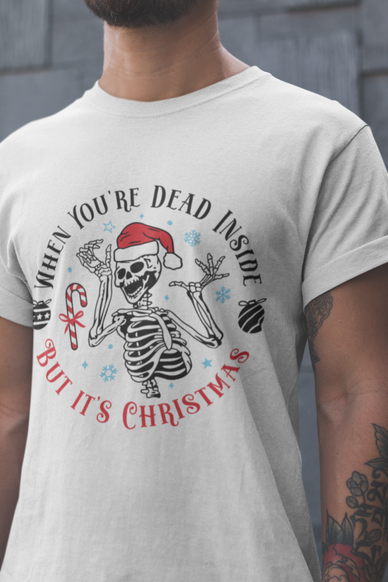 When You're Dead Inside, But It's Christmas - Unisex Jersey Short Sleeve Tee - Image 6