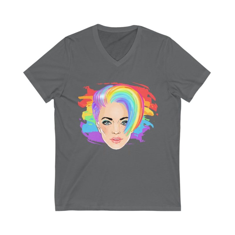 Queer PRIDE: Unisex Jersey Short Sleeve V-Neck Tee - Image 4