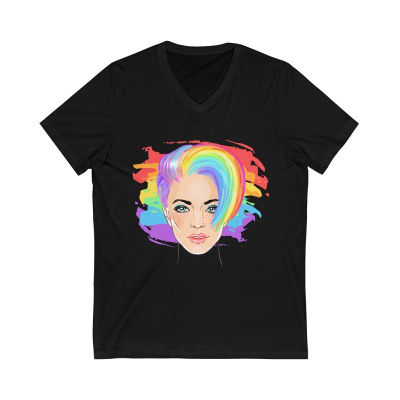 Queer PRIDE: Unisex Jersey Short Sleeve V-Neck Tee - Image 3