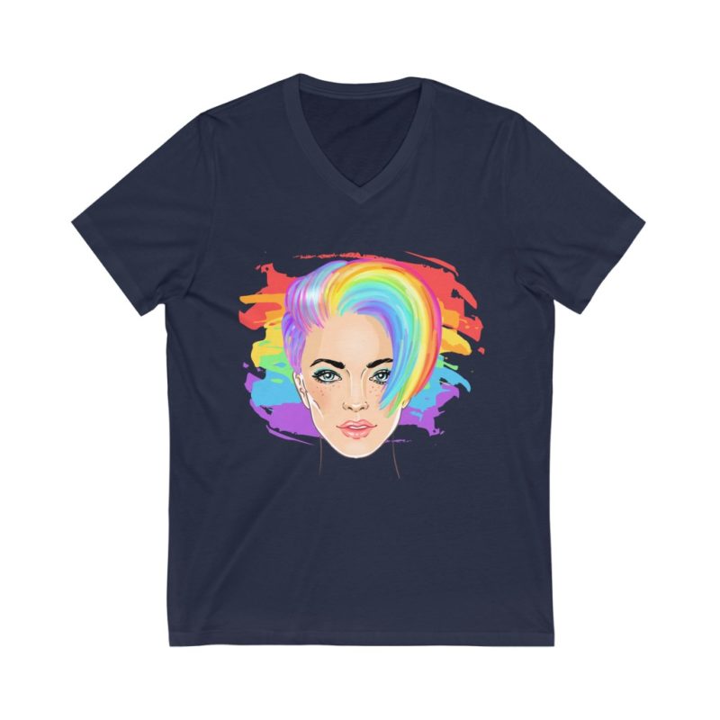 Queer PRIDE: Unisex Jersey Short Sleeve V-Neck Tee - Image 5