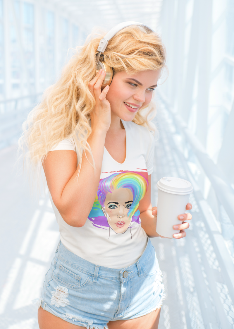 Queer PRIDE: Unisex Jersey Short Sleeve V-Neck Tee