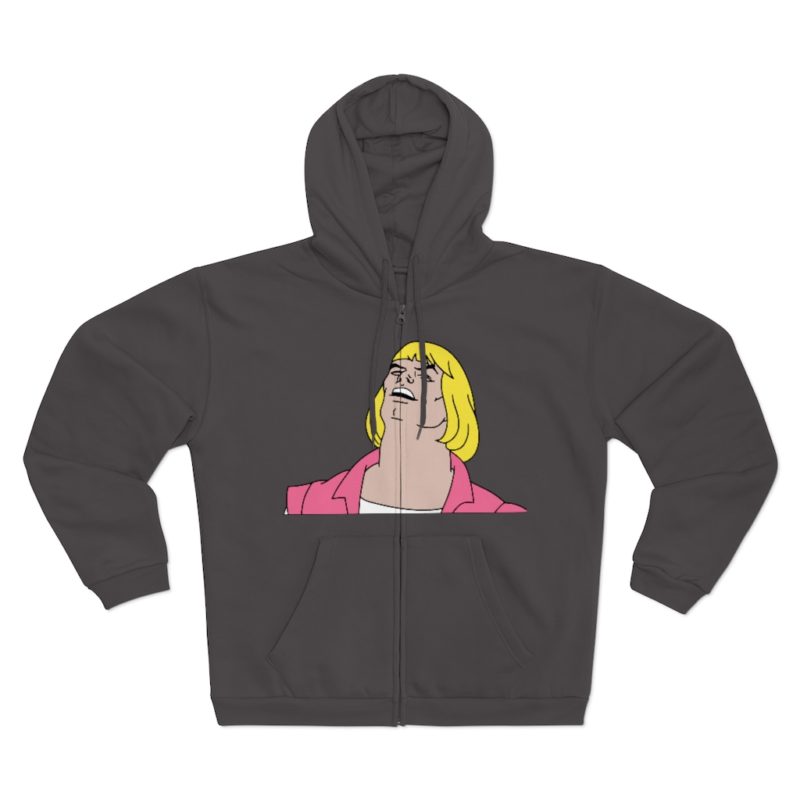 He-Man Laughs Retro Cartoon Unisex Hooded Zip Sweatshirt - Image 2
