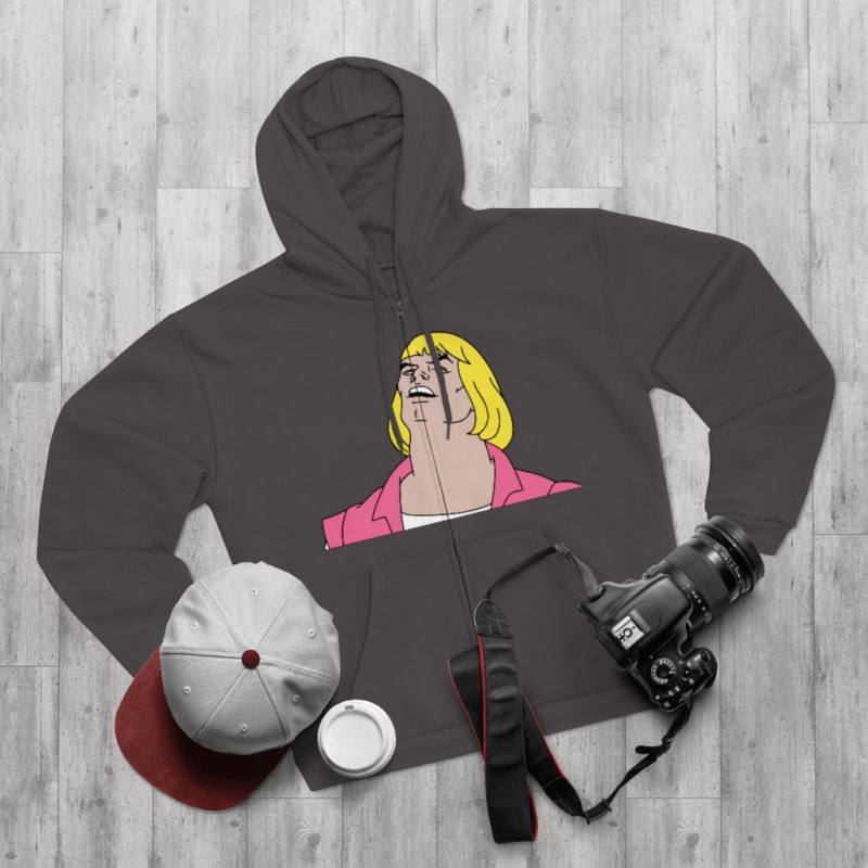 He-Man Laughs Retro Cartoon Unisex Hooded Zip Sweatshirt - Image 3