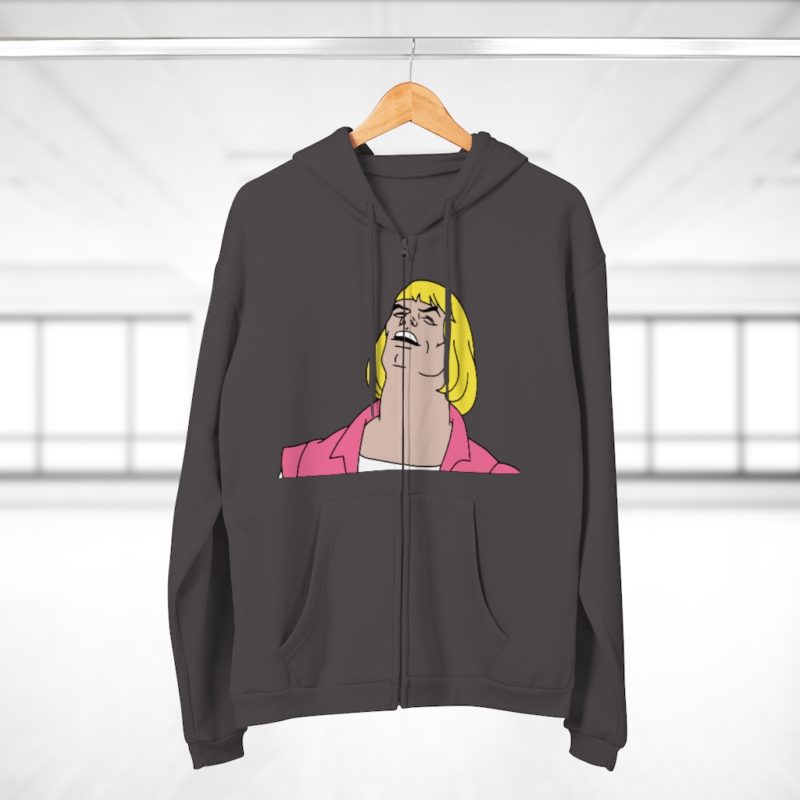 He-Man Laughs Retro Cartoon Unisex Hooded Zip Sweatshirt - Image 4