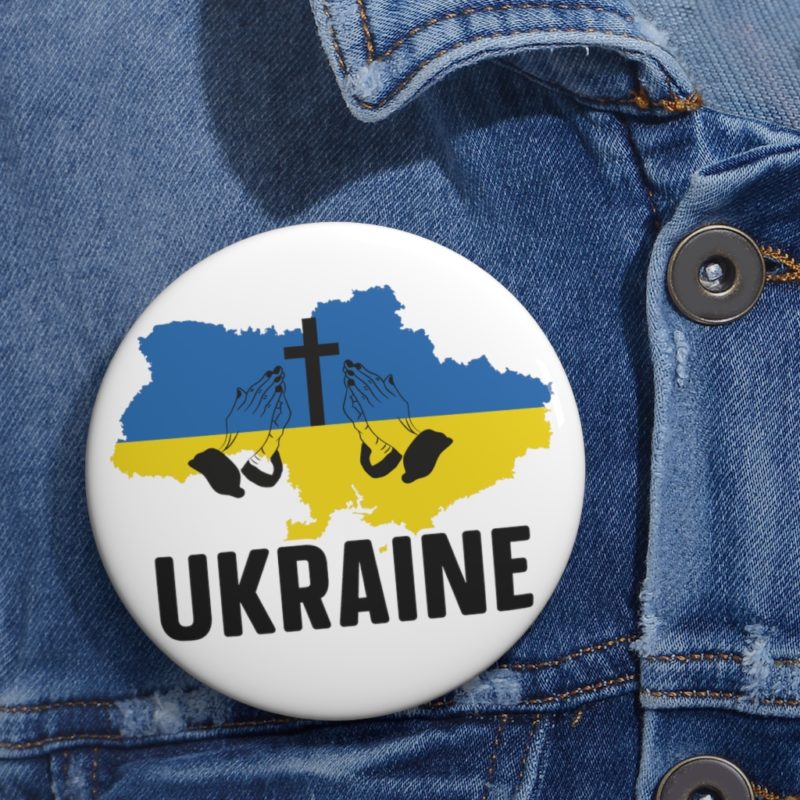 Pray for Ukraine Pin Buttons - Image 2