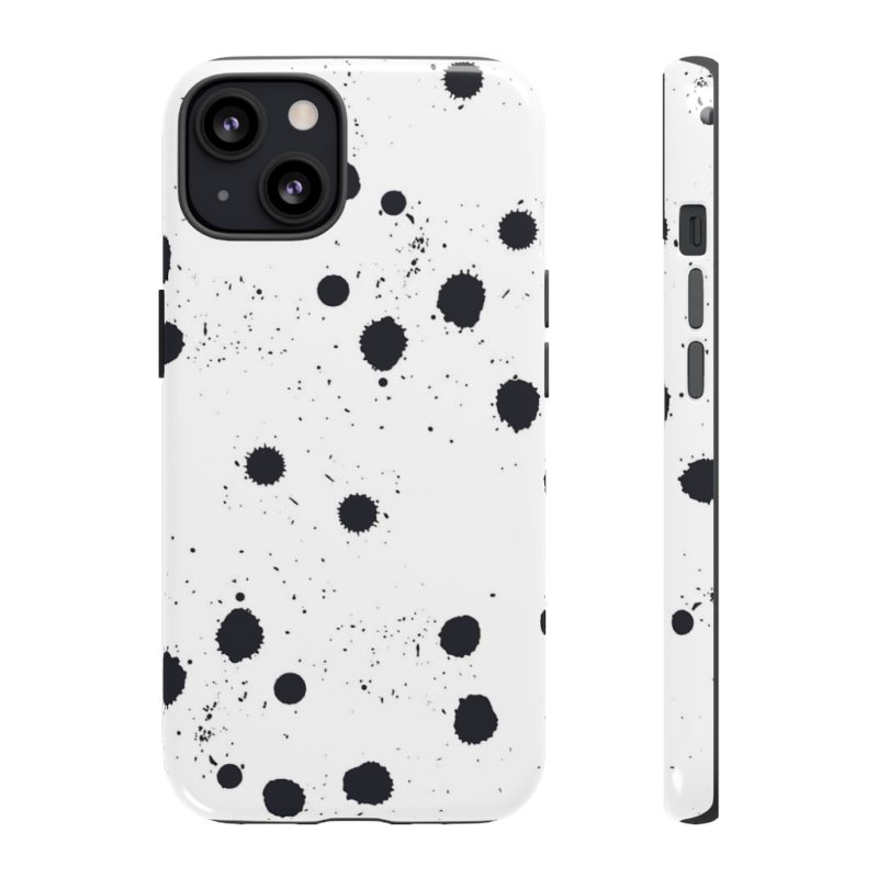 Black splattered dots - Phone Cases