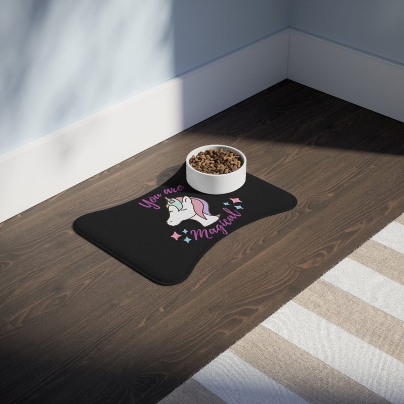 You Are Magical Unicorn Pet Feeding Mat - Black - Image 3