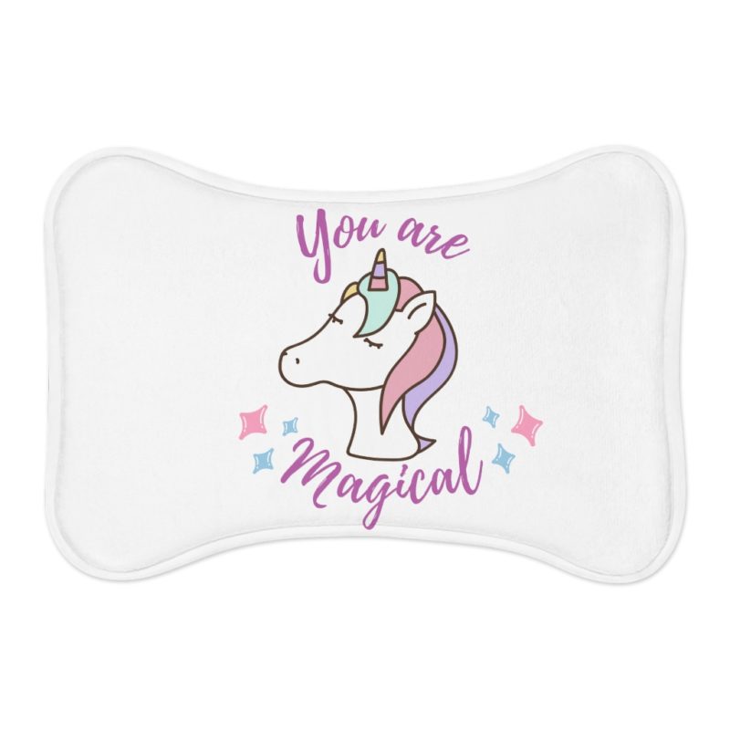 You Are Magical Unicorn Pet Feeding Mat - White