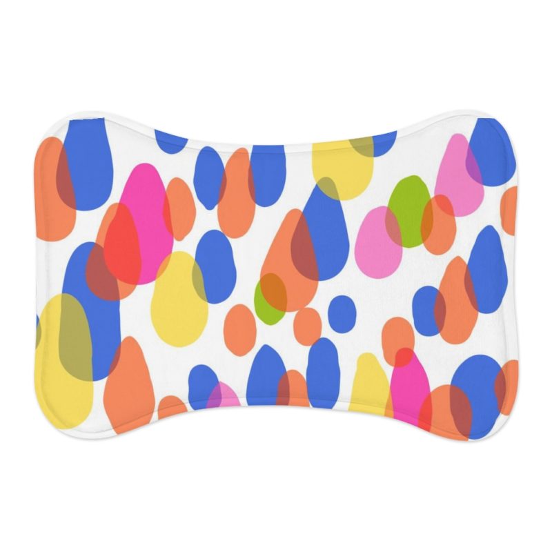 Colorful Raindrops Pet Bone Shaped Feeding Mats - Image 5