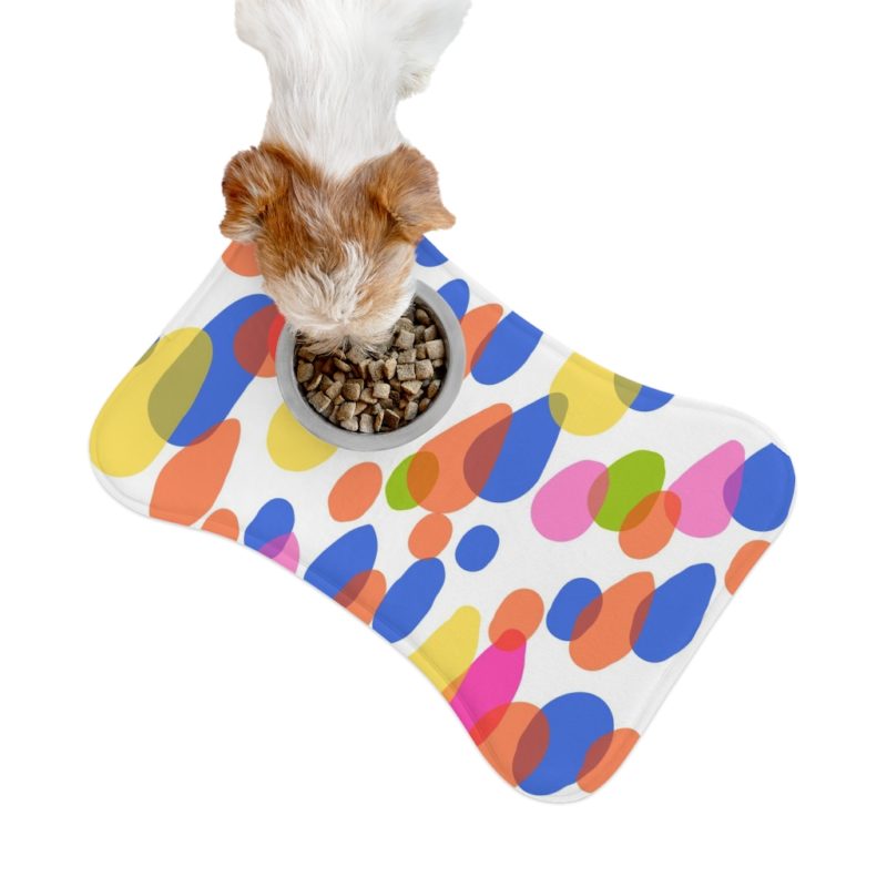 Colorful Raindrops Pet Bone Shaped Feeding Mats - Image 6