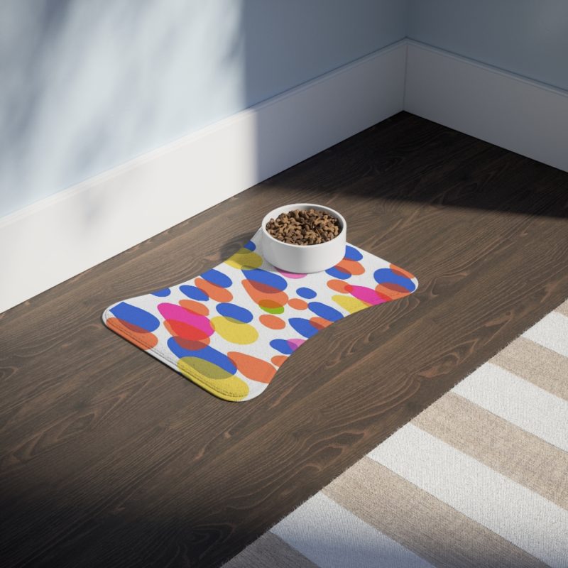 Colorful Raindrops Pet Bone Shaped Feeding Mats - Image 7
