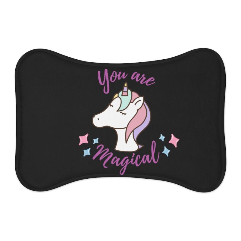 You Are Magical Unicorn Pet Feeding Mat - Black - Image 2