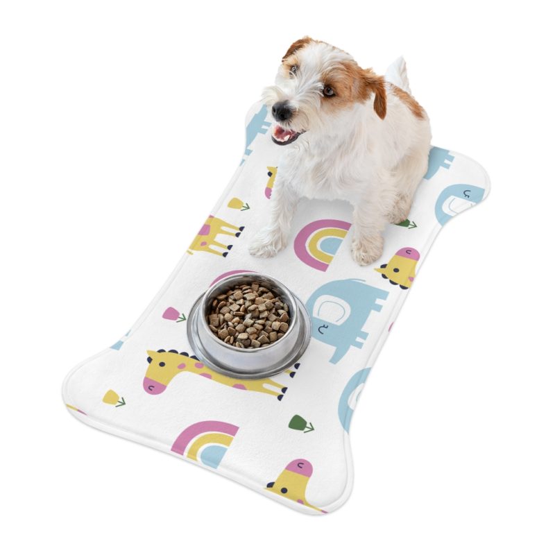 Rainbows, Giraffes, & Elephants Pet Feeding Mat - Image 10