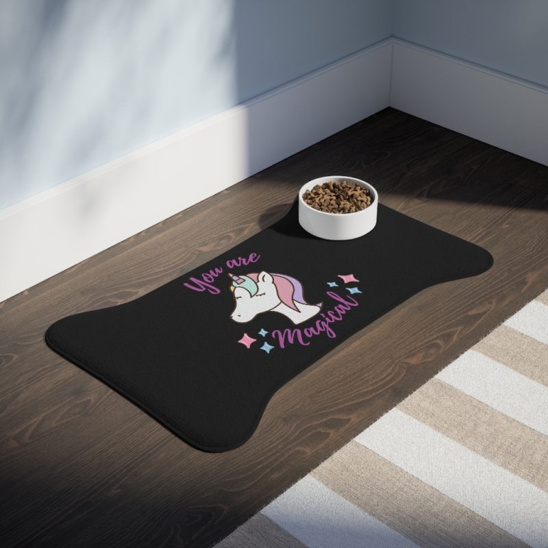 You Are Magical Unicorn Pet Feeding Mat - Black - Image 7
