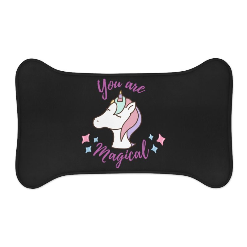You Are Magical Unicorn Pet Feeding Mat - Black - Image 5