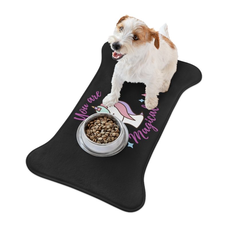 You Are Magical Unicorn Pet Feeding Mat - Black - Image 6