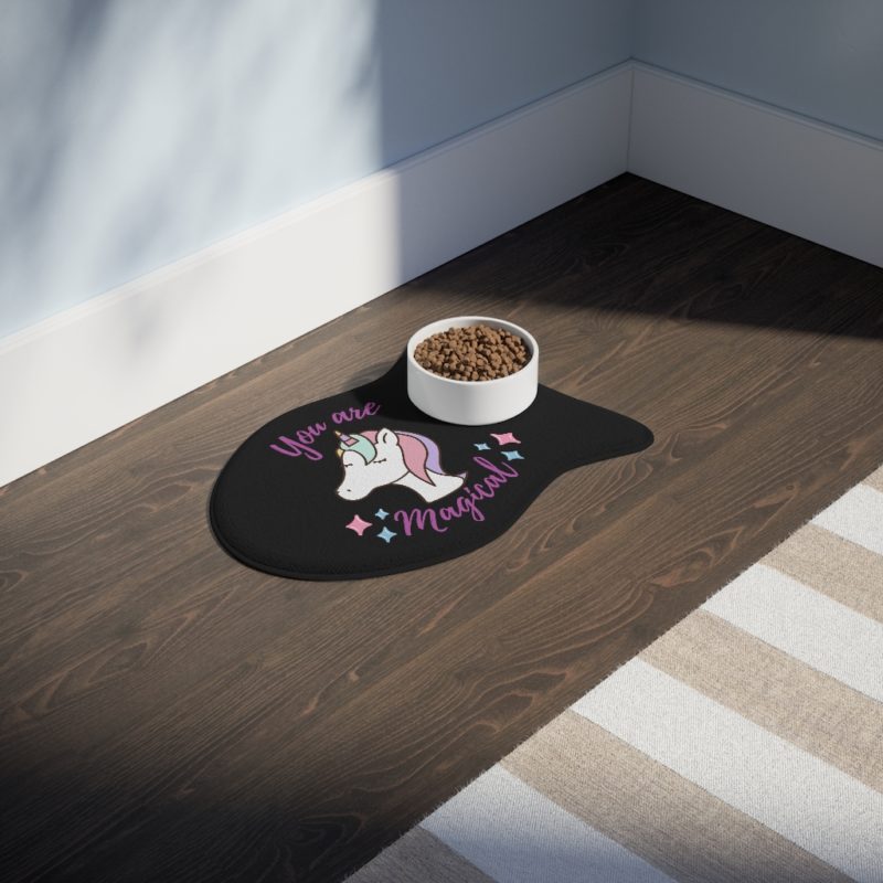You Are Magical Unicorn Pet Feeding Mat - Black - Image 11