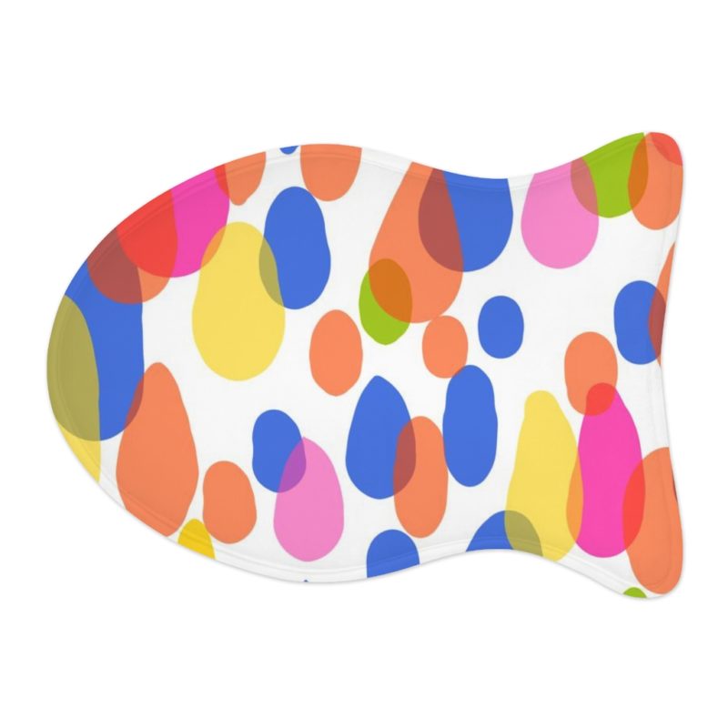 Colorful Raindrops Pet Bone Shaped Feeding Mats - Image 9